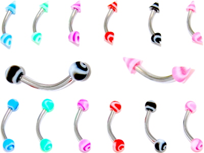 Bauchnabel, Intim & Co Banana Stecker mit Bio UV Logo Kugeln.